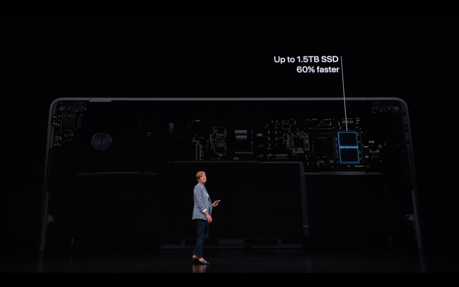 SSD với lựa chọn đến 1.5 TB với tốc độ nhanh hơn 60%. So với lựa chọn 4 TB và tốc độ lên 3 GB/s trên Macbook Pro thì ít hơn.
